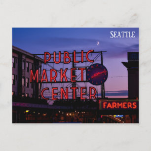Cartão Postal Seattle Pike Place Market Sunset Viagem Photo
