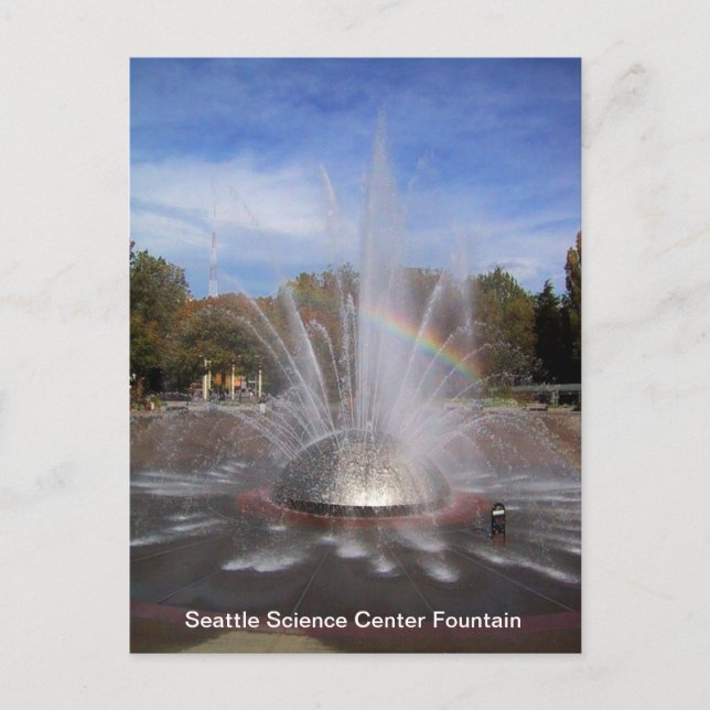 Cartão Postal Seattle Science Center Fountain Washington Photo (Frente)