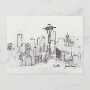 Cartão Postal Seattle Sketch