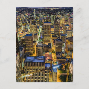 Cartão Postal Seattle Skyline em Dusk