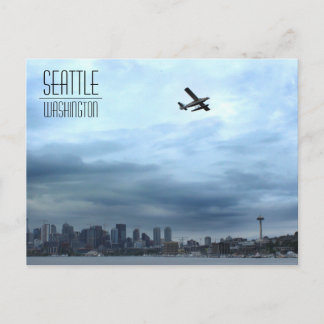 Cartão Postal Seattle, WA Seaplane decolando do Lago Union