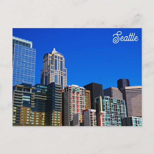 Cartão Postal Seattle Washington City Skyline Viagem Photo (Frente)