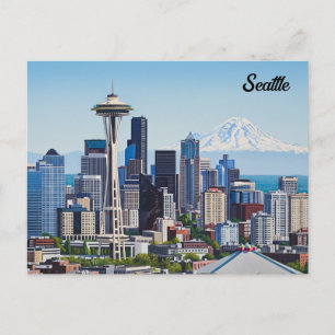 Cartão Postal Seattle Washington Monte Rainier