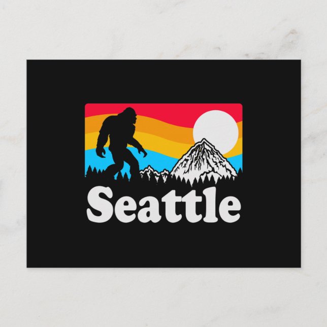 Cartão Postal Seattle Washington Retro Bigfoot (Frente)