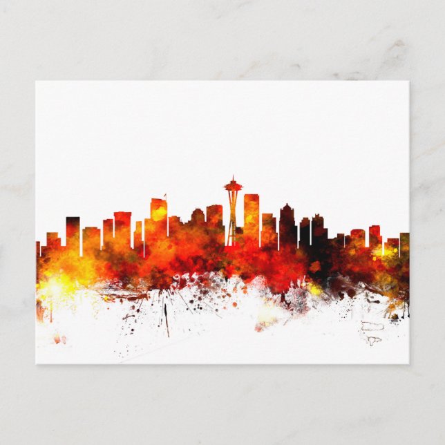Cartão Postal Seattle Washington Skyline (Frente)