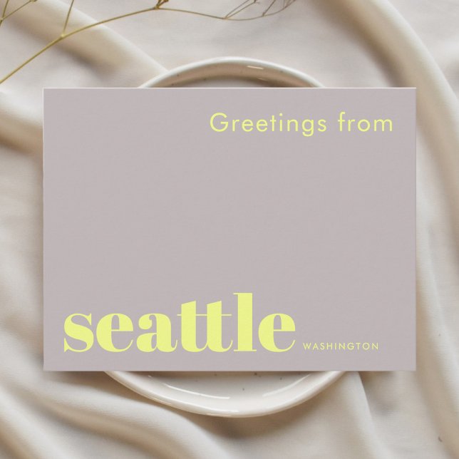 Cartão Postal Seattle Washington tipográfico   (Criador carregado)