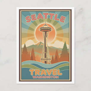 Cartão Postal Seattle, Washington Viagem Psicodélica Gerada por 