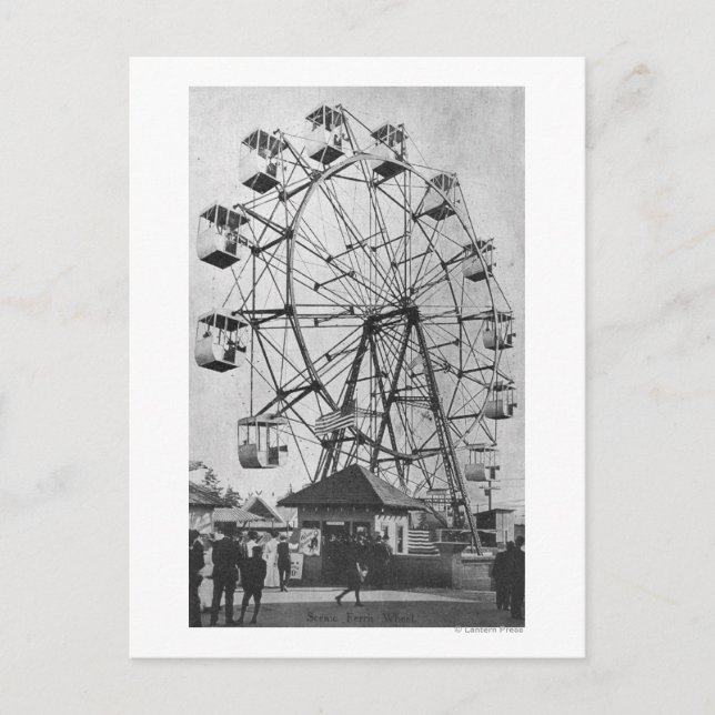 Cartão Postal Seattle, Washington Yukon-Pacific Expo Ferris (Frente)