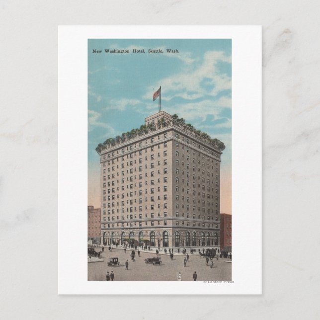 Cartão Postal Seattle, WAView do Hotel Washington (Frente)