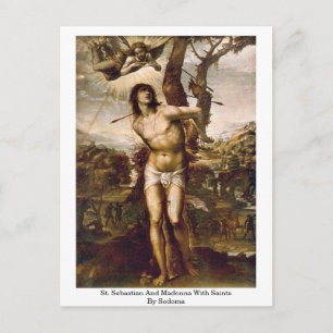 Cartão Postal Sebastian E Madonna Com Santos De Sodoma