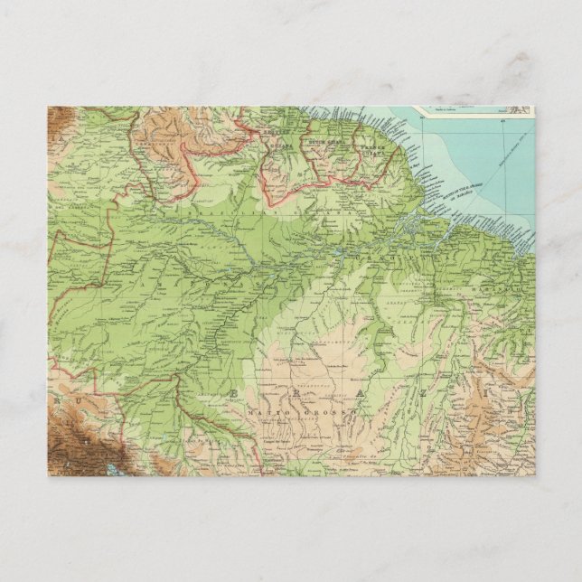 Cartão Postal Seção de norte da América do Sul (Frente)