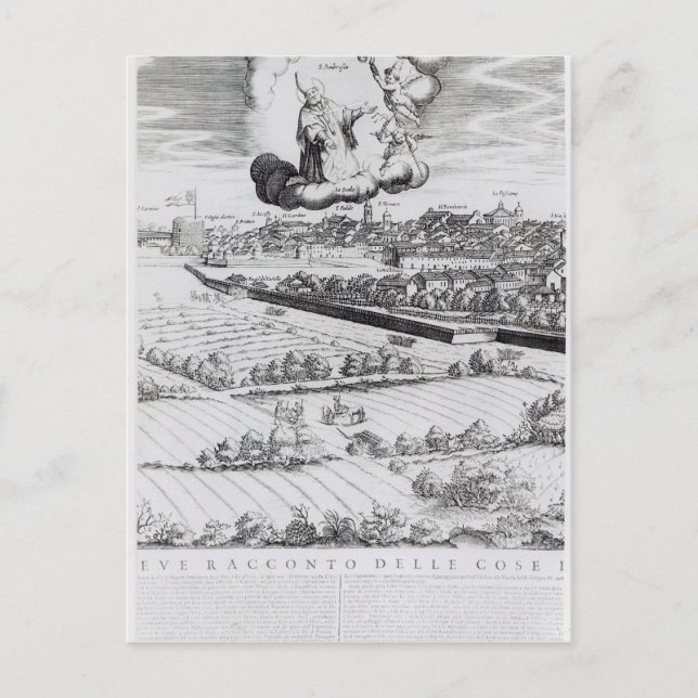 Cartão Postal Seção de um Mapa de Milão, 1640 (Frente)