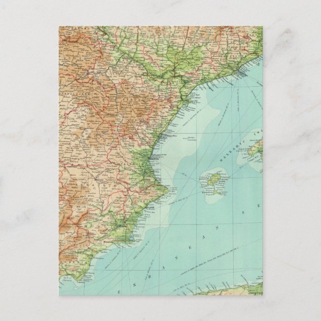 Cartão Postal Seção Leste da espanha e Portugal (Frente)