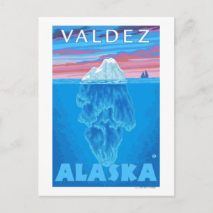 Cartão Postal Secção transversal do iceberg - Valdez, Alaska