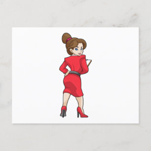 Cartão Postal Secretária vestida com salto alto