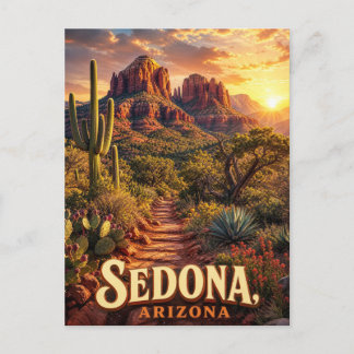 Cartão Postal Sedona Arizona Pôr do Sol Rocha Vermelha Deserto V