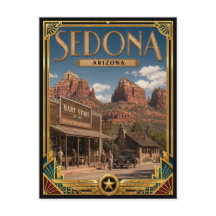 Sedona Arizona Vintage Arte Deco Idade Dourada