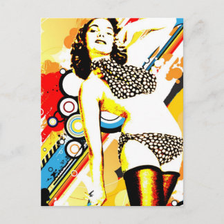 Cartão Postal Sedução Nostálgica - Polka Dottie