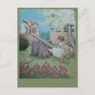 Cartão Postal Seesaw Margery Daw nursery rhyme