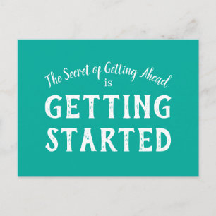 Cartão Postal Segredo de Sucesso Citação Motivacional Teal & W