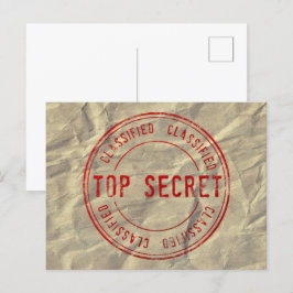 Cartão Postal Segredo Superior Classificado em Papel Kraft Enrug
