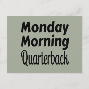 Cartão Postal Segunda-feira Manhã Quarterback Esporte Engraçado 
