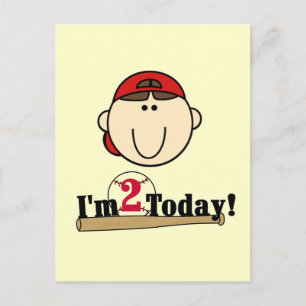 Cartão Postal Segundo aniversário Brunette Baseball