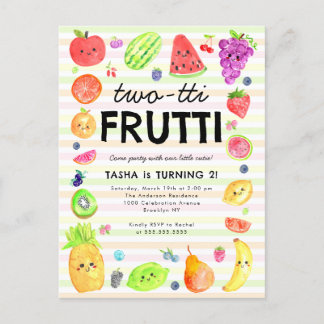 Cartão Postal Segundo aniversário de Fruta de Verão de 2000 Frut