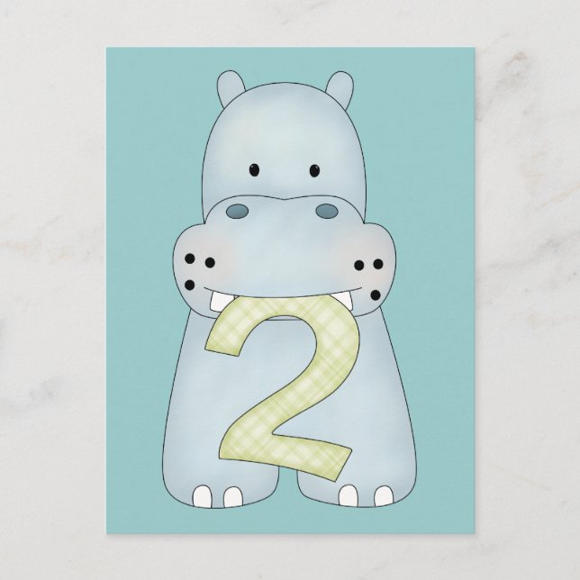 Cartão Postal segundo aniversário Hippo (Frente)