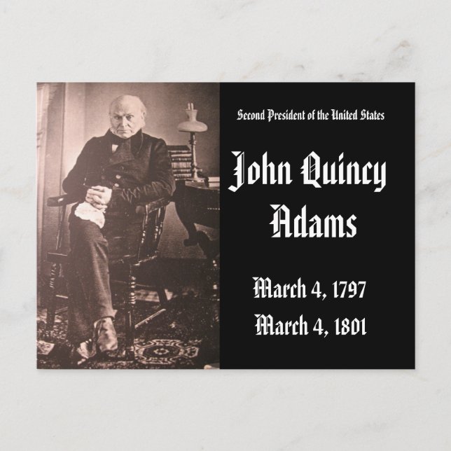 Cartão Postal segundo Presidente Dos Estados Unidos John Adams (Frente)