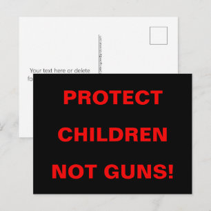 Cartão Postal Segurança Escolar PROTEGER CRIANÇAS NÃO ARMAS 