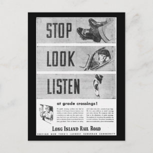 Cartão Postal Segurança ferroviária em Long Island