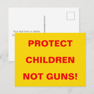 Cartão Postal Segurança Infantil PROTEGER CRIANÇAS NÃO ARMAS Ago