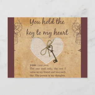 Cartão Postal Segure a chave do meu coração