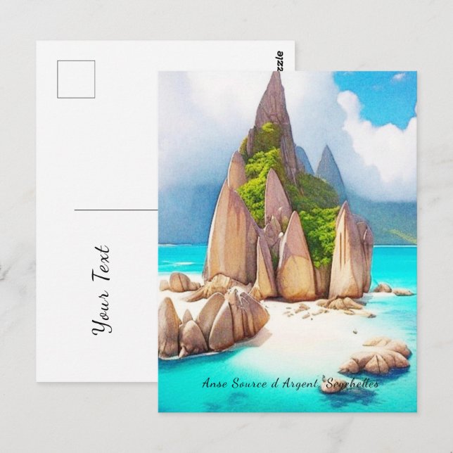 Cartão Postal Seicheles Beach Art Ocean Lover (Frente/Verso)