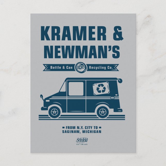 Cartão Postal Seinfeld | Kramer & Newman's Recycling Co. (Frente)