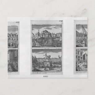 Cartão Postal Seis estátuas reais destruídas em Paris
