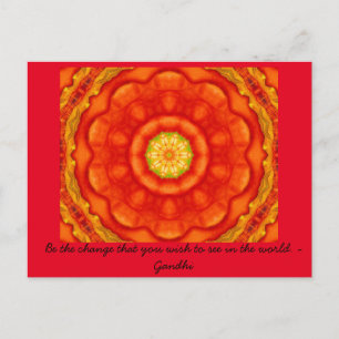 Cartão Postal Seja a citação de Gandhi, palavras inspiradoras