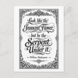 Cartão Postal "Seja a Serpente" Shakespeare
