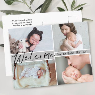 Cartão Postal Seja bem-vindo, doce anúncio de nascimento do bebê