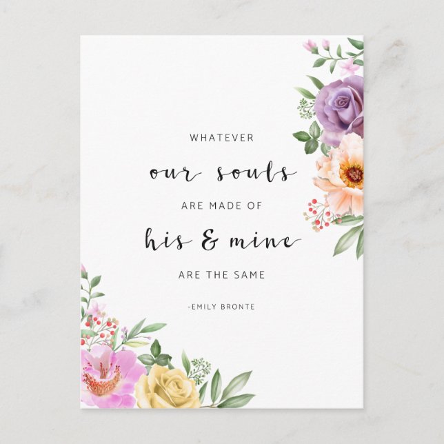 Cartão Postal Seja De Que Almas Forem Feitas, Emily Bronte (Frente)