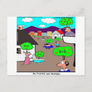 Cartão Postal Seja Frutífero e Multiplamente Engraçado