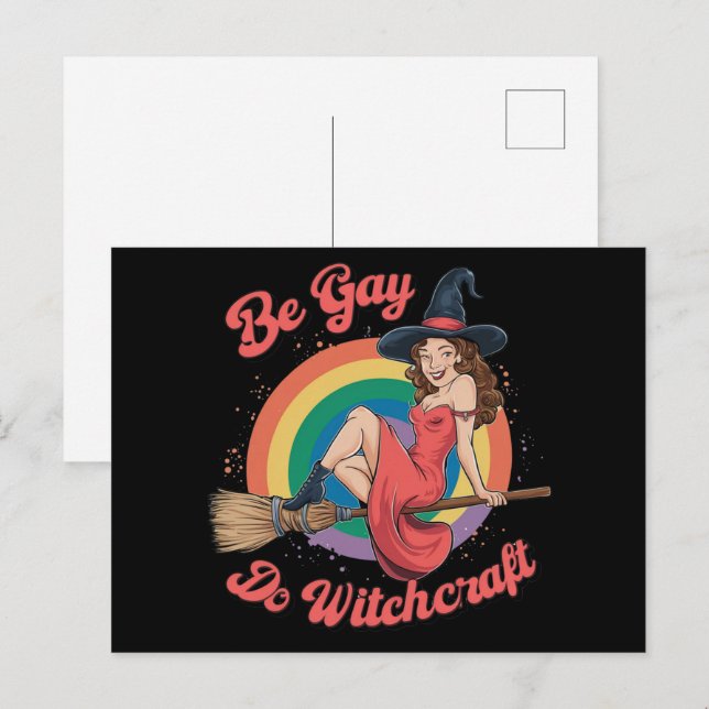 Cartão Postal Seja Gay Do Witchcraft Orgulho gay Witchcraft Hall (Frente/Verso)