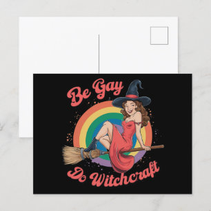 Cartão Postal Seja Gay Faça Bruxaria Orgulho Gay Bruxas Hallowee