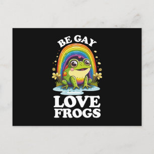 Cartão Postal Seja Gay Love Sapos Engraçados Orgulho LGBTQ Rainb