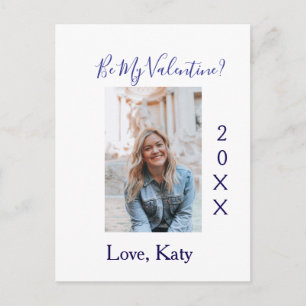 Cartão Postal Seja meu amor de valentine nome roxo ano foto simp
