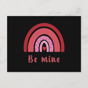 Cartão Postal Seja Minha Coração de Arco-Íris Dia dos Namorados 