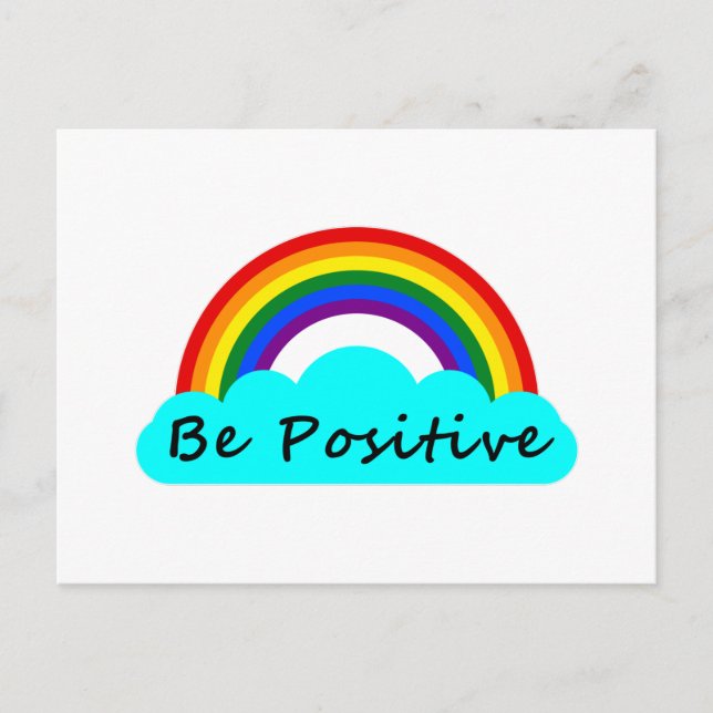 Cartão Postal Seja Positivo - Arco-íris LGBT (Frente)