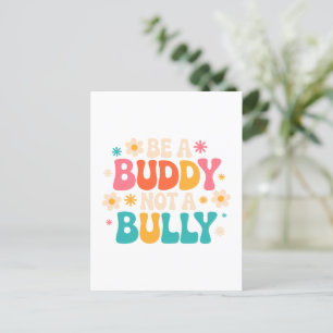 Cartão Postal Seja um amigo, não um tolo - Floral anti-bullying