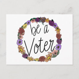 Cartão Postal Seja Um Voter Floral Wreath